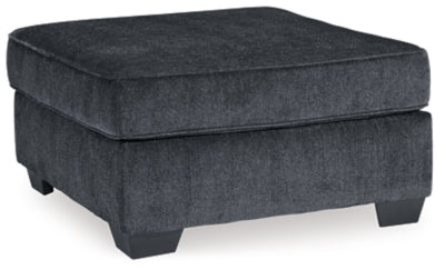 Oversized Accent Ottoman In Solid Slate Fabric
