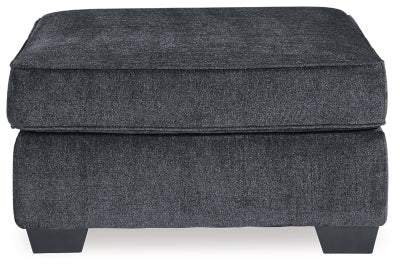 Oversized Accent Ottoman In Solid Slate Fabric