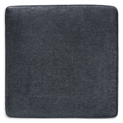 Oversized Accent Ottoman In Solid Slate Fabric