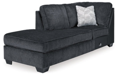 Left-Arm Facing Corner Chaise In Solid Slate Fabric