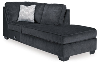 Right-Arm Facing Corner Chaise In Solid Slate Fabric