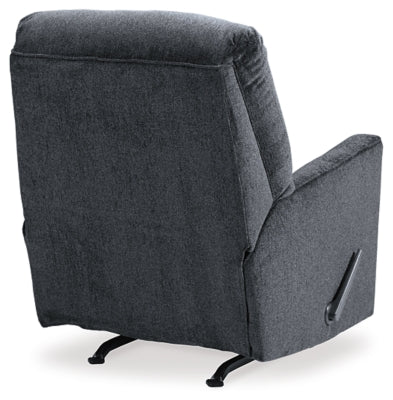 Recliner In Solid Slate Fabric