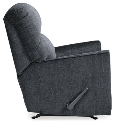 Recliner In Solid Slate Fabric