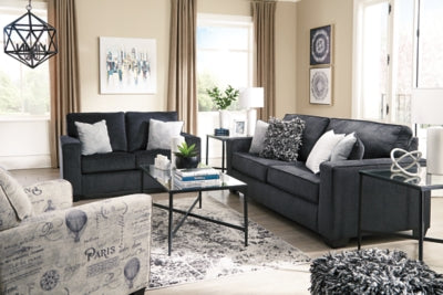 Queen Sofa Sleeper In Solid Slate Fabric