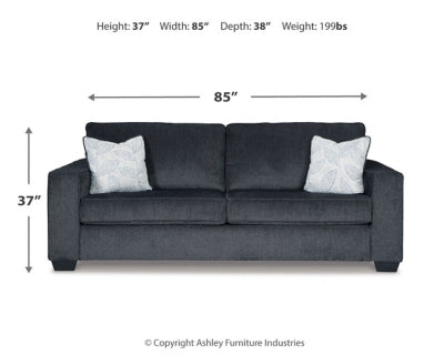 Queen Sofa Sleeper In Solid Slate Fabric