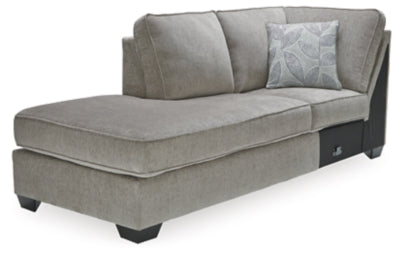 Left-Arm Facing Corner Chaise In Solid Alloy Fabric