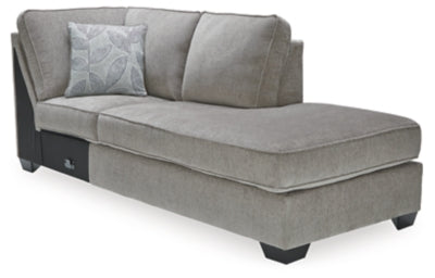 Right-Arm Facing Corner Chaise In Solid Alloy Fabric