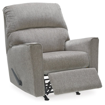 Recliner In Solid Alloy Fabric