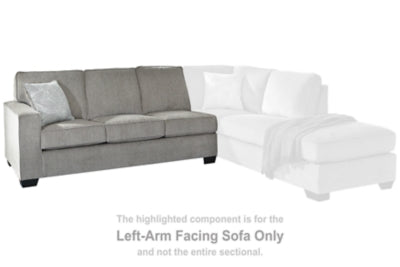 Left-Arm Facing Sofa In Solid Alloy Fabric