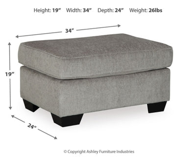 Ottoman In Solid Alloy Fabric