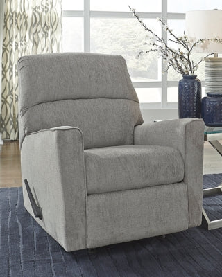 Recliner In Solid Alloy Fabric