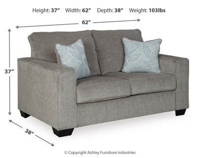 Loveseat In Solid Alloy Fabric