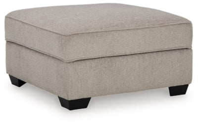 Ottoman With Storage In Solid Umber Fabric