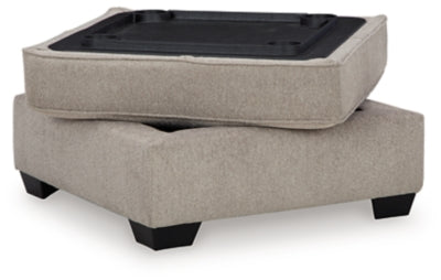 Ottoman With Storage In Solid Umber Fabric