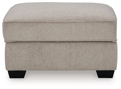 Ottoman With Storage In Solid Umber Fabric