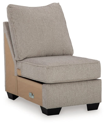 Armless Chair In Solid Umber Fabric