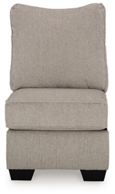 Armless Chair In Solid Umber Fabric