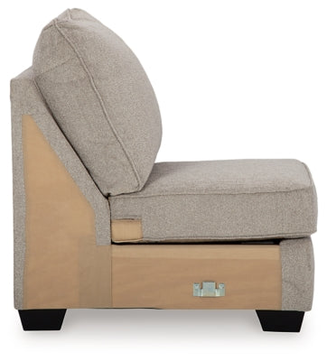 Armless Chair In Solid Umber Fabric