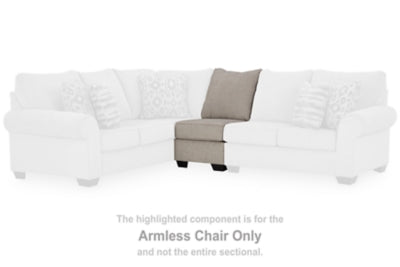 Armless Chair In Solid Umber Fabric