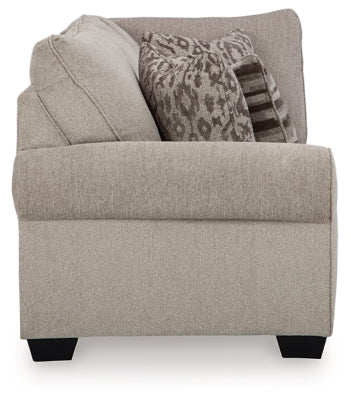 Left-Arm Facing Sofa with Corner Wedge In Solid Umber Fabric