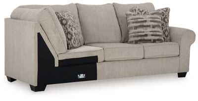Right-Arm Facing Sofa with Corner Wedge In Solid Umber Fabric