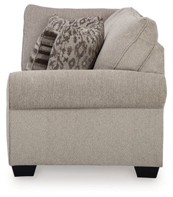 Right-Arm Facing Sofa with Corner Wedge In Solid Umber Fabric