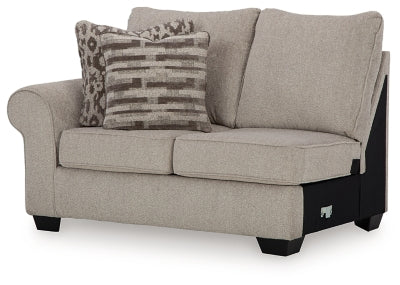Left-Arm Facing Loveseat In Solid Umber Fabric