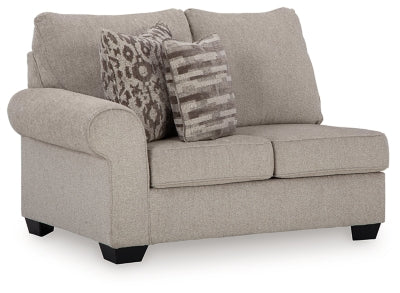 Left-Arm Facing Loveseat In Solid Umber Fabric
