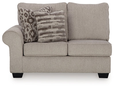 Left-Arm Facing Loveseat In Solid Umber Fabric