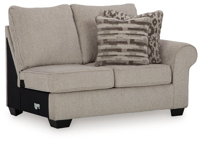 Right-Arm Facing Loveseat In Solid Umber Fabric