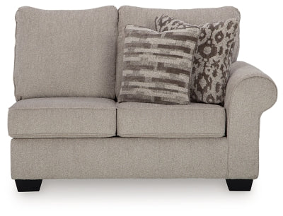 Right-Arm Facing Loveseat In Solid Umber Fabric