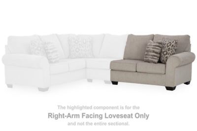 Right-Arm Facing Loveseat In Solid Umber Fabric