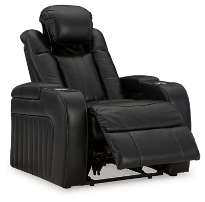 Power Recliner In Solid Midnight Fabric