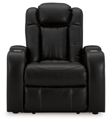Power Recliner In Solid Midnight Fabric
