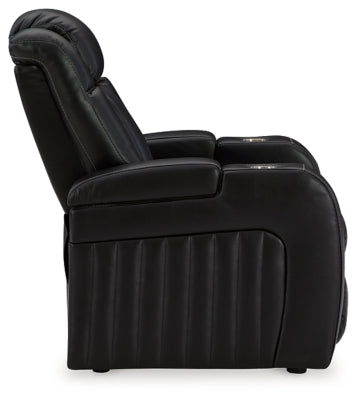 Power Recliner In Solid Midnight Fabric