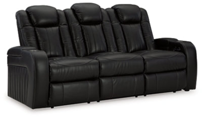 Power Reclining Sofa In Solid Midnight Fabric