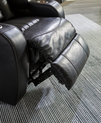 Power Recliner In Solid Midnight Fabric