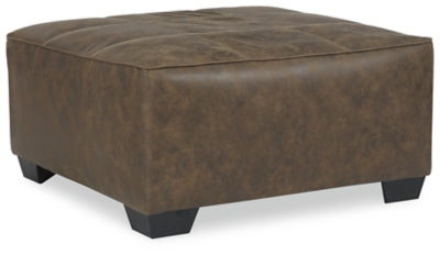 Oversized Accent Ottoman In Solid Chocolate Fabric