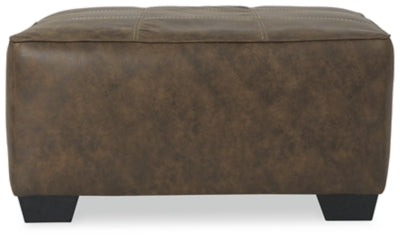Oversized Accent Ottoman In Solid Chocolate Fabric