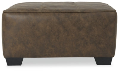 Oversized Accent Ottoman In Solid Chocolate Fabric