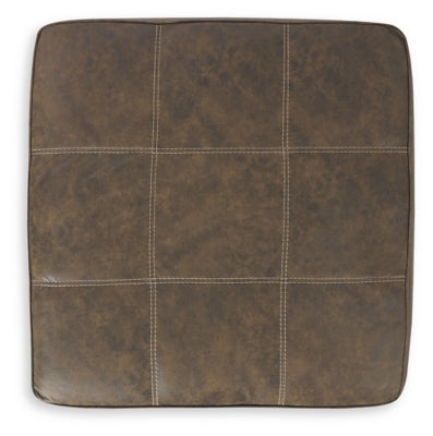 Oversized Accent Ottoman In Solid Chocolate Fabric