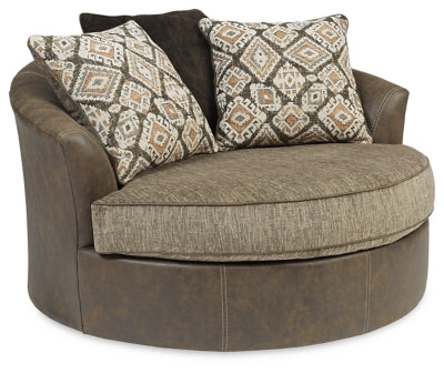 Oversized Chair In Solid Chocolate Fabric