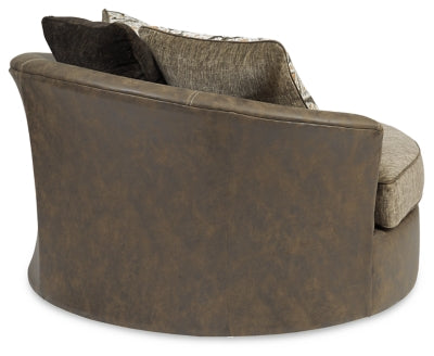 Oversized Chair In Solid Chocolate Fabric