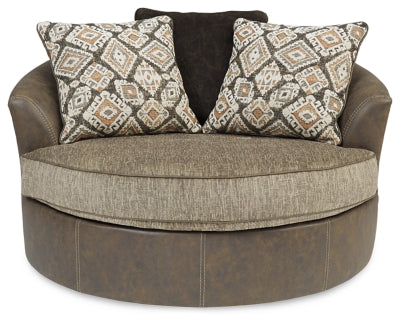 Oversized Chair In Solid Chocolate Fabric