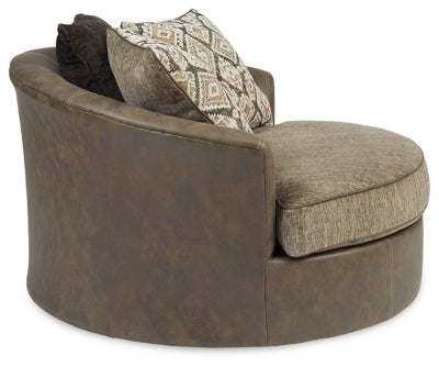 Oversized Chair In Solid Chocolate Fabric