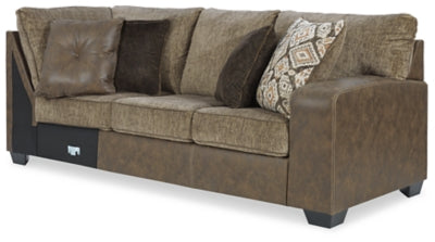 Right-Arm Facing Sofa In Solid Chocolate Fabric