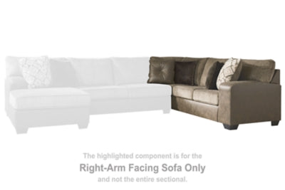 Right-Arm Facing Sofa In Solid Chocolate Fabric