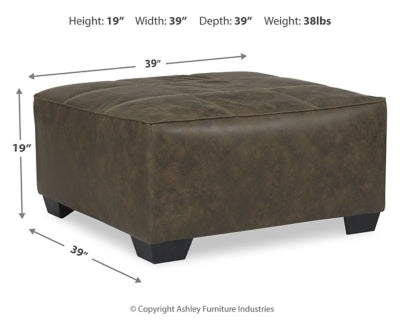 Oversized Accent Ottoman In Solid Chocolate Fabric