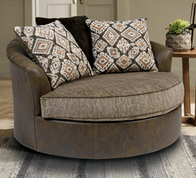 Oversized Chair In Solid Chocolate Fabric