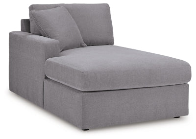 Left-Arm Facing Corner Chaise In Solid Granite Performance Next-Gen Nuvella™ Fabric